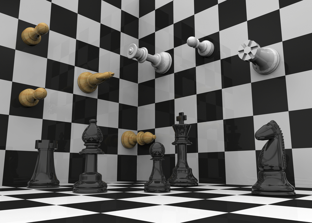 Pieces on a three dimensional chessboard