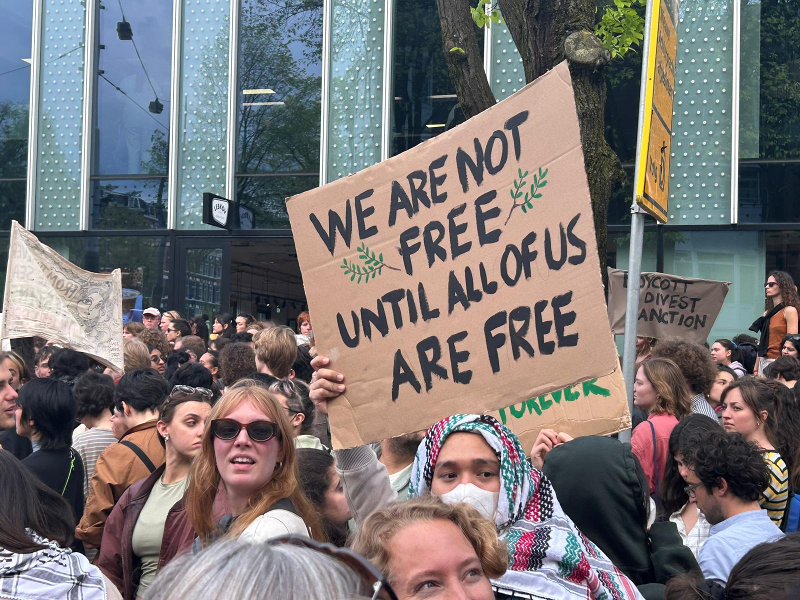 Pro-Palestine students protest in Utrecht and Amsterdam